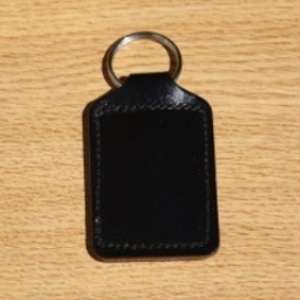 Stitched edge rectangular key fob