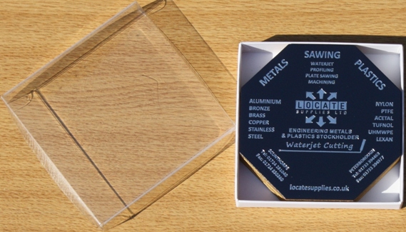 Set of four 95mm octagonal coasters in presentation box